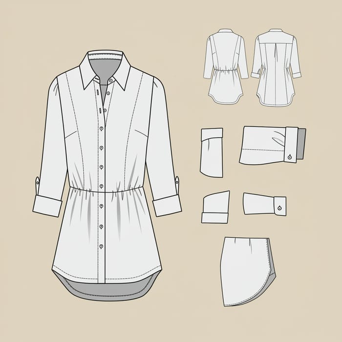 Women’s Shirt Pattern Template Size M - Spain