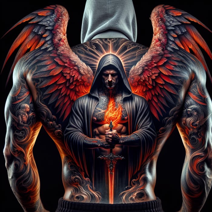 Bold Archangel Tattoo: Spiritual & Dark Fantasy Art