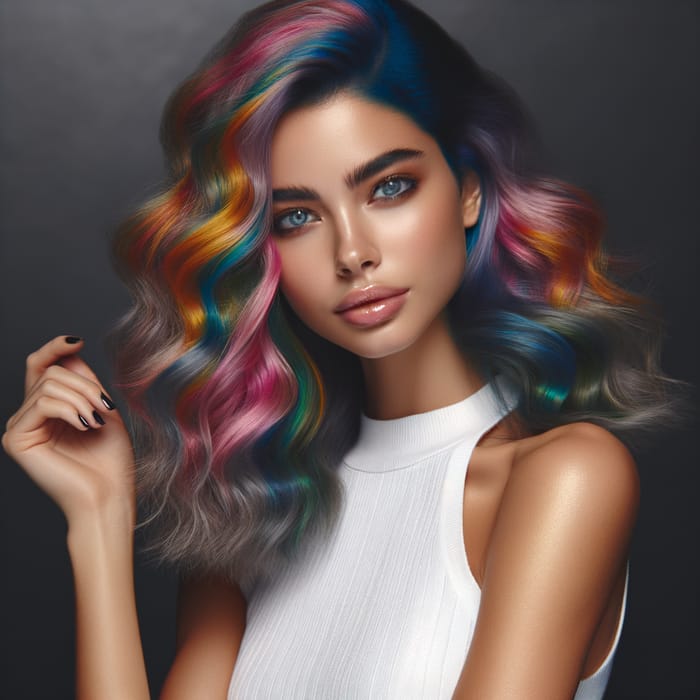 Fashion-Inspired Hair Dye Model | Vibrant Colors & Alluring Pose