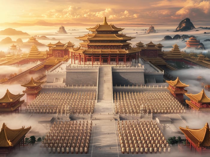 Stunning Taoist Celestial Palace in Ethereal Landscape