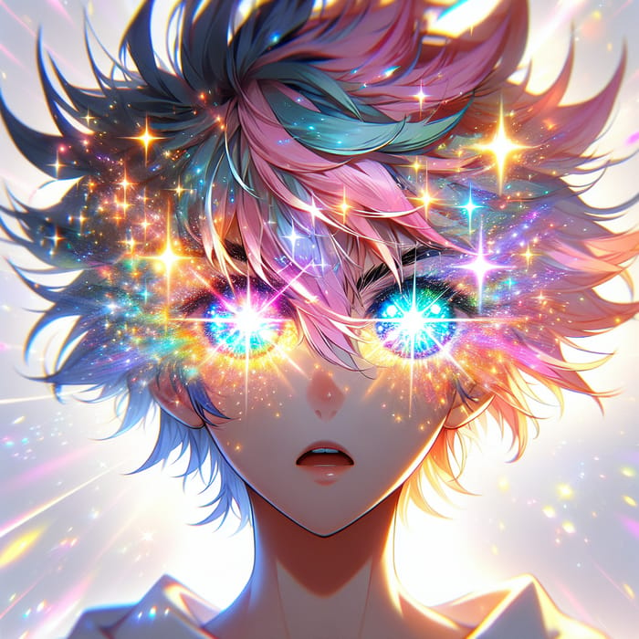 Colorful Anime Character with Dazzling Eyes