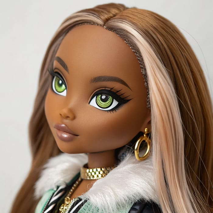 Stunning Lightskin Bratz Doll with Green Gold Eyes