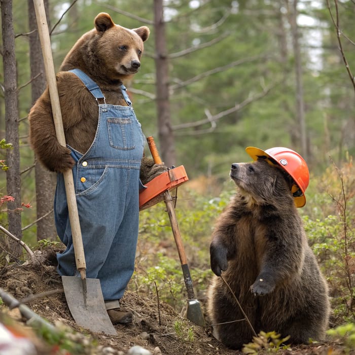 Brown Bear and Groundhog Construction Fun