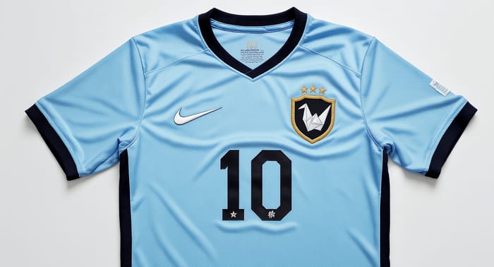 Uruguay-Style Football Jersey Mockup Uruguay-Style Football Jersey Mockup