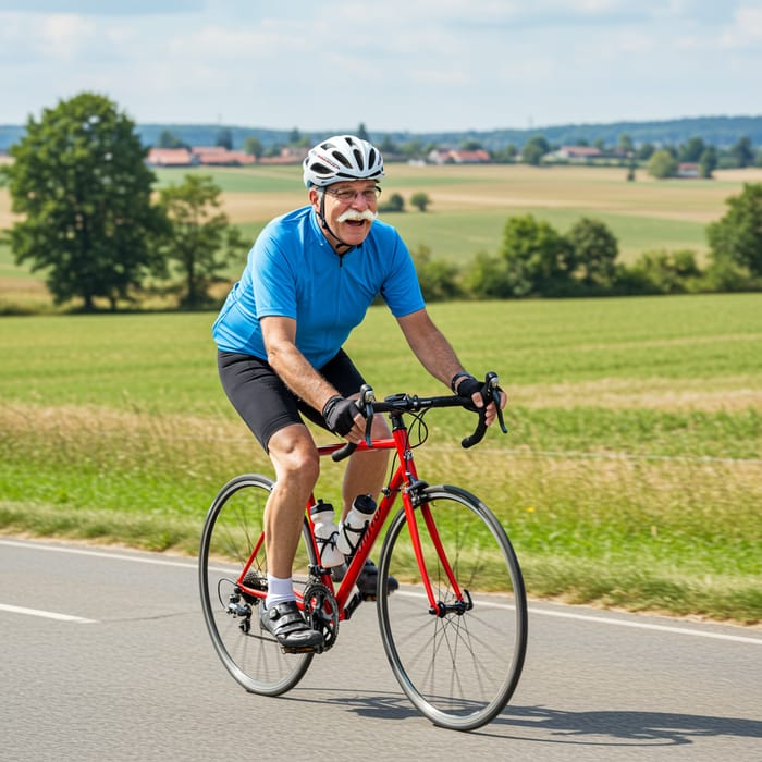 Retiree on Racing Bike: Active Lifestyle Insights