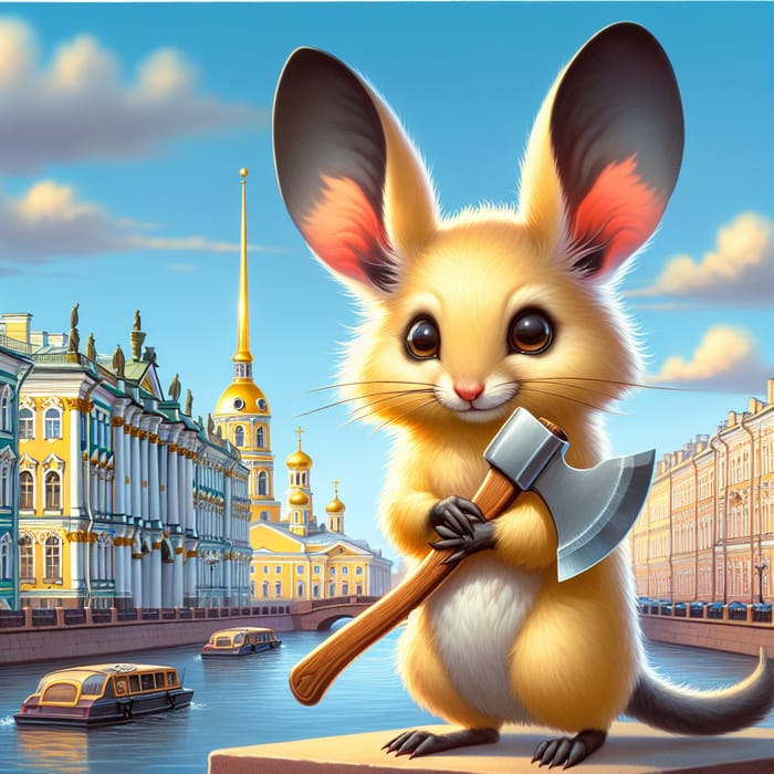 Pikachu in St. Petersburg with Shiny Axe