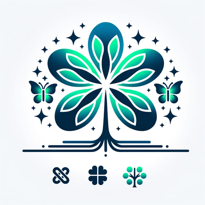 The Growth Catalyst Logo: Four-Leaf Clover Butterfly Tree Design