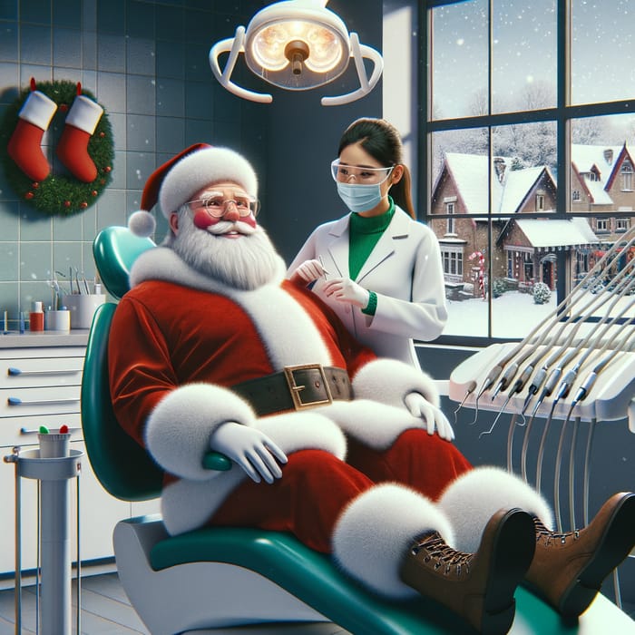 Santa's Dental Check-Up at Modern Dentist Office