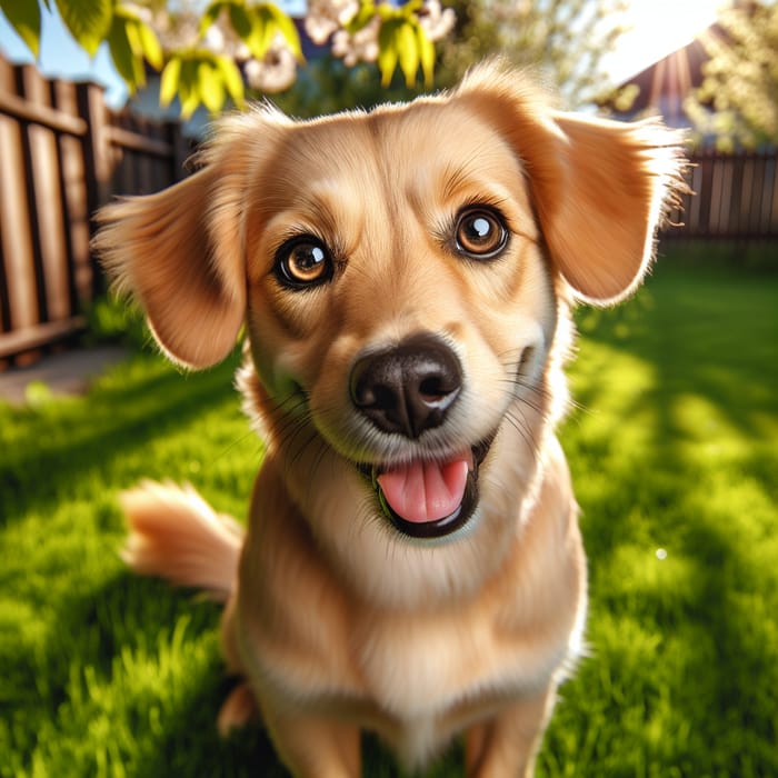 Adorable Golden Dog with Floppy Ears