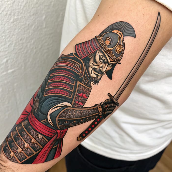 Unique Samurai Tattoo Designs for Forearm