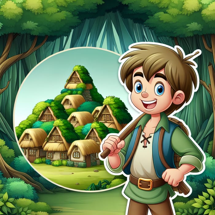 John - Animated Character in Lush Forest Village