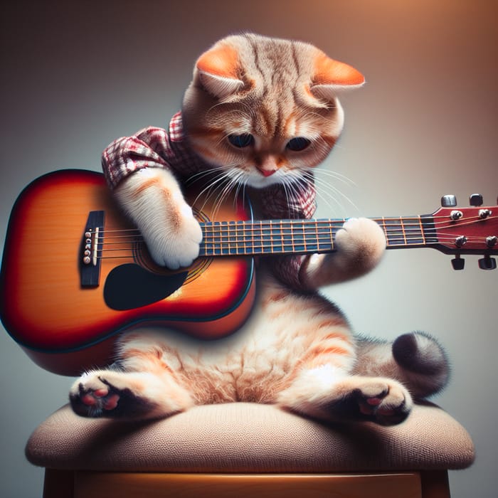 Cat Playing Guitar - Fun and Adorable Moments