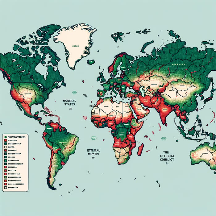 Global Map: Independent States and Ethnic Conflicts Post-1990