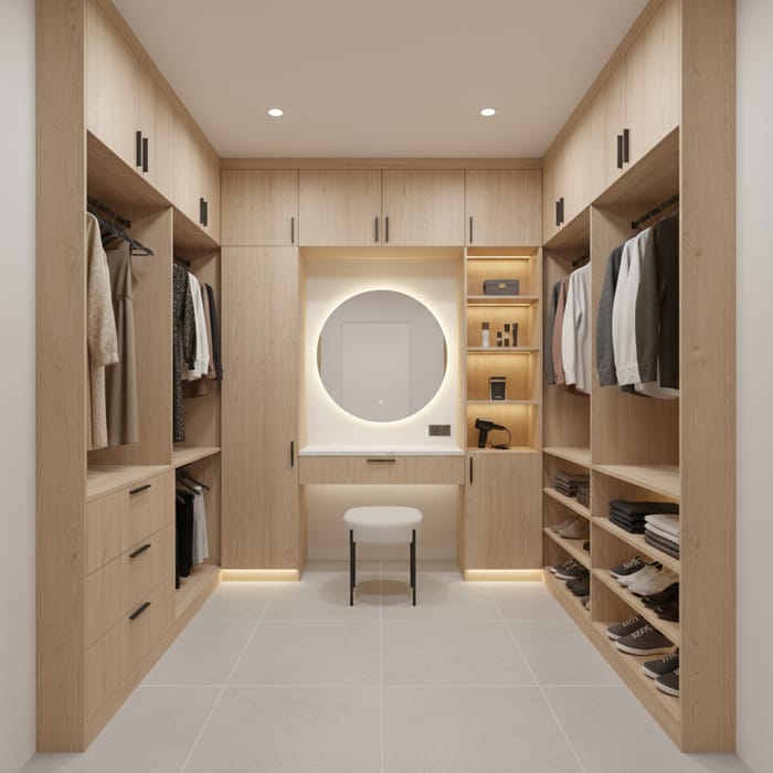 Stylish U-Shaped Wardrobe Design for Bedrooms Stylish U-Shaped Wardrobe Design for Bedrooms