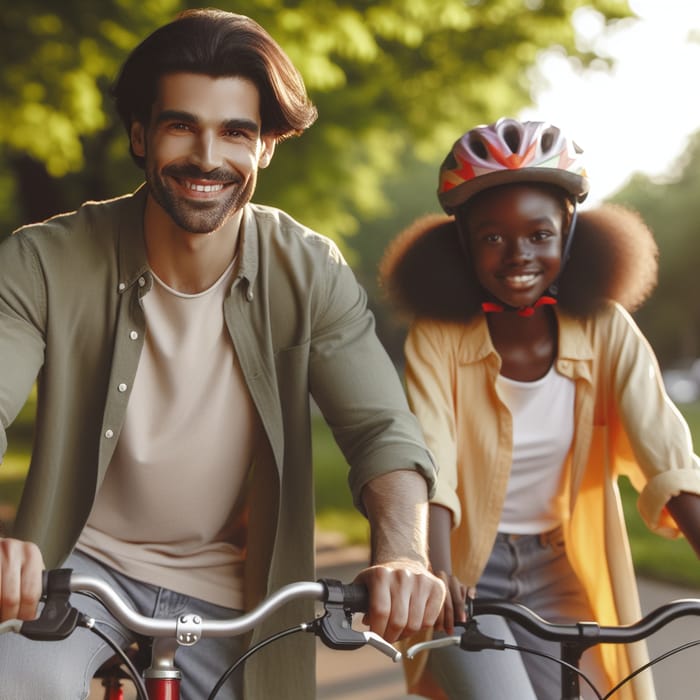 New Generation Couple Cycling in Park | Fun Outdoor Activity