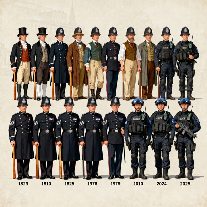 Evolution of London Police Uniforms (1829-2025) Evolution of London Police Uniforms (1829-2025)