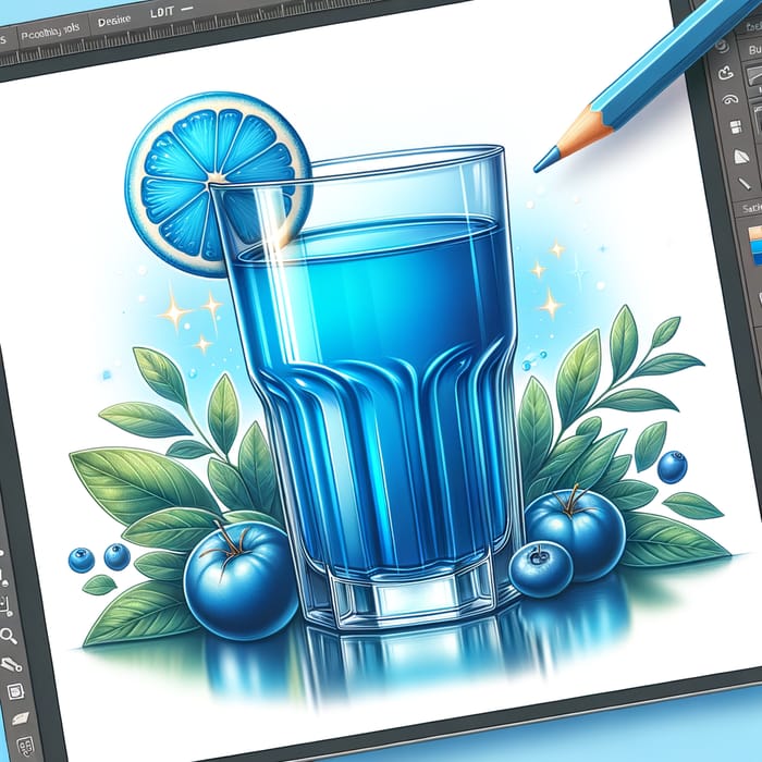 Elegant Blue Ternate Juice Label Design