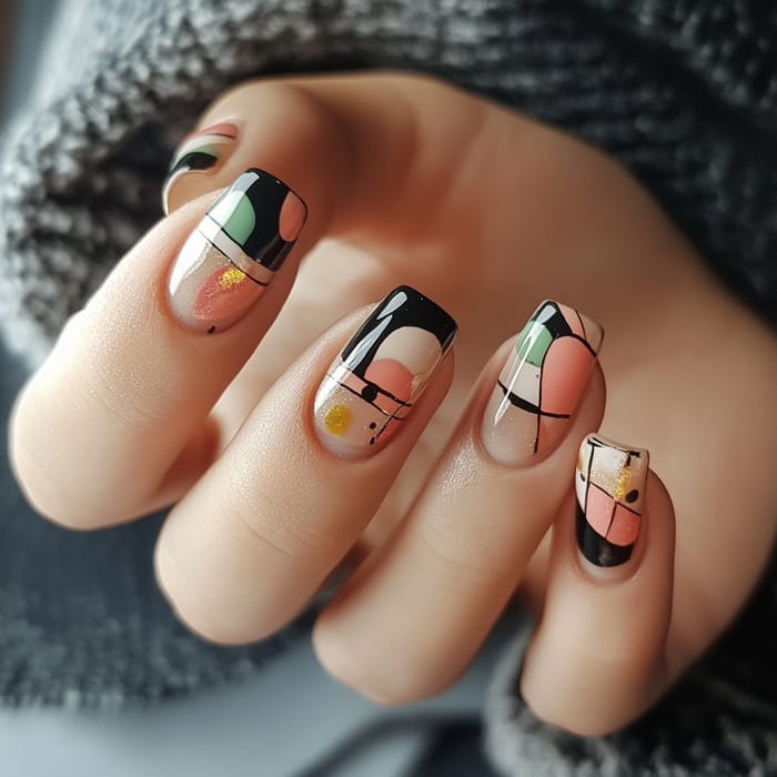 Trendy Short Square Nail Designs with Patterns