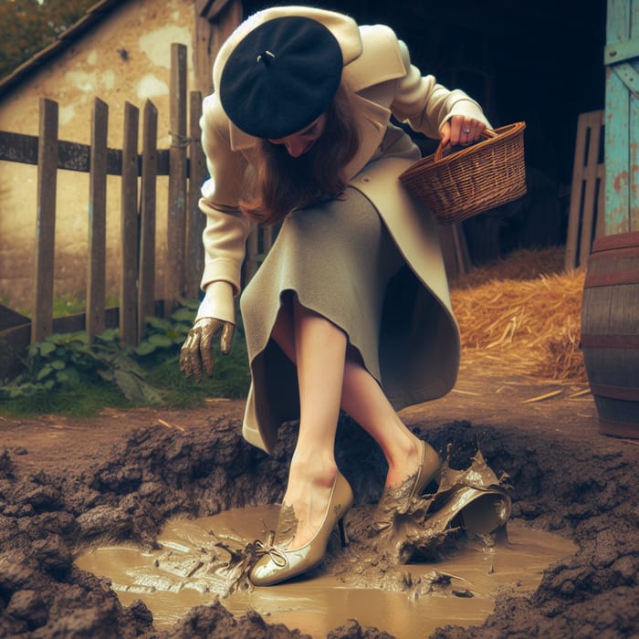 French Woman Steps in Cow Dung: A Humorous Encounter