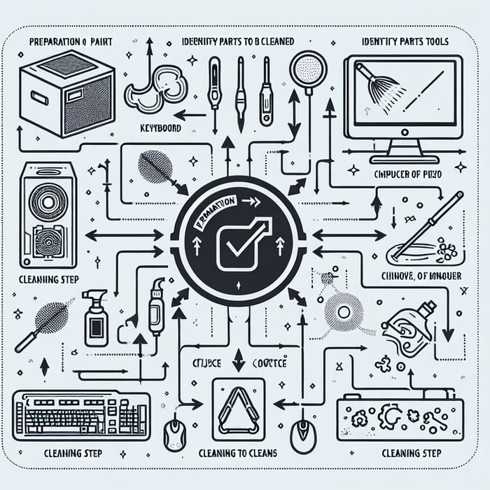 Basic Flowchart Symbols for Cleaning Computer Parts Process