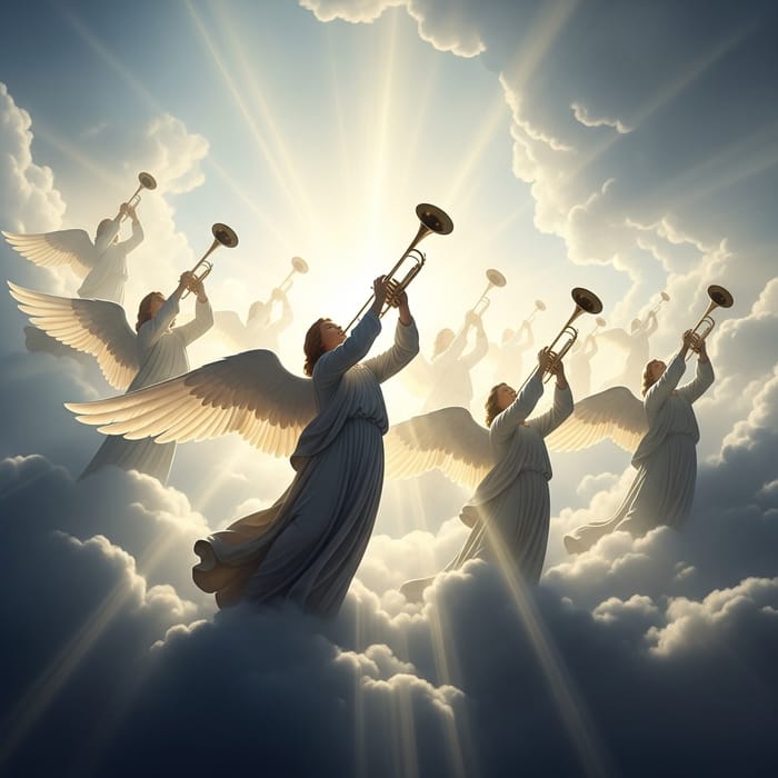 Angels with Trumpets in the Sky