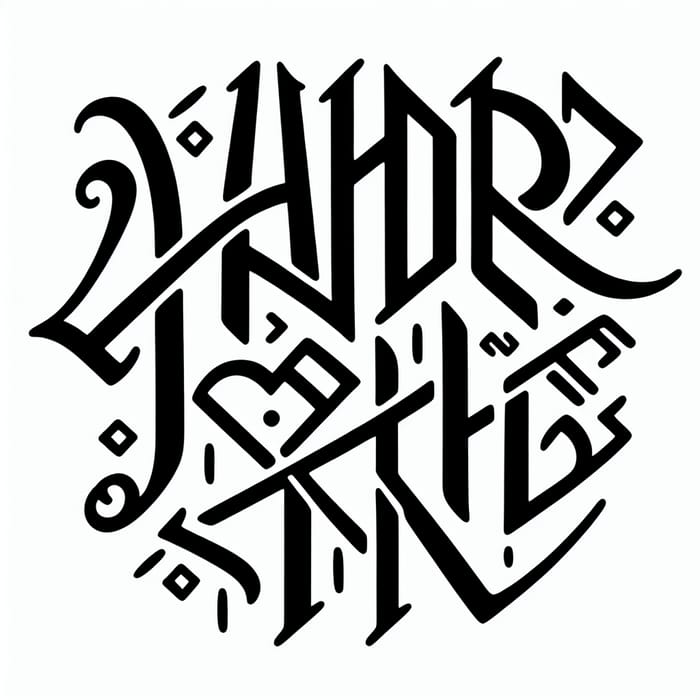 Runic Font 'Amor Fati' Design | Diagonal Runes Example