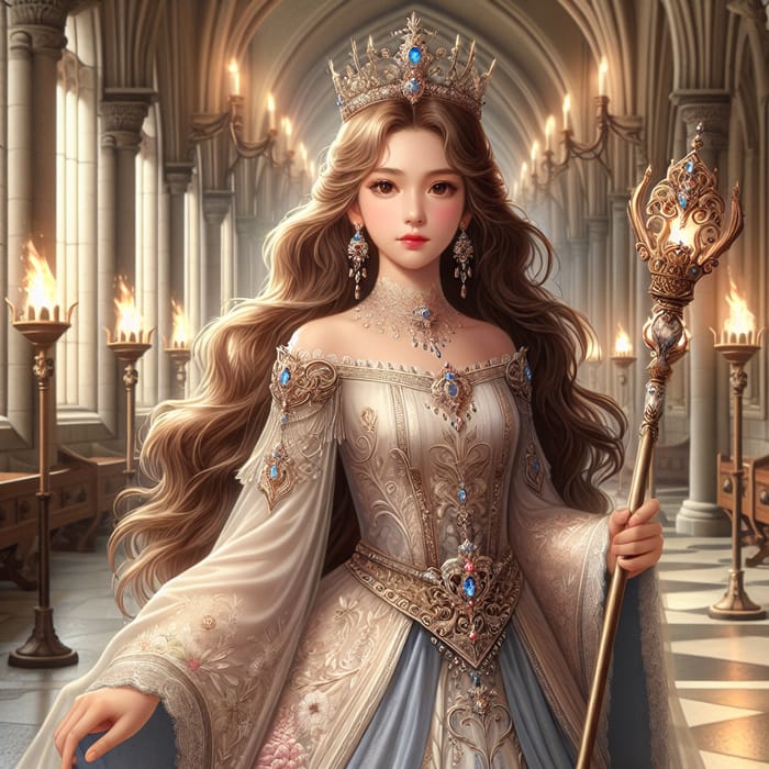 Tinder Princess: Royalty in Opulent Gown & Crown