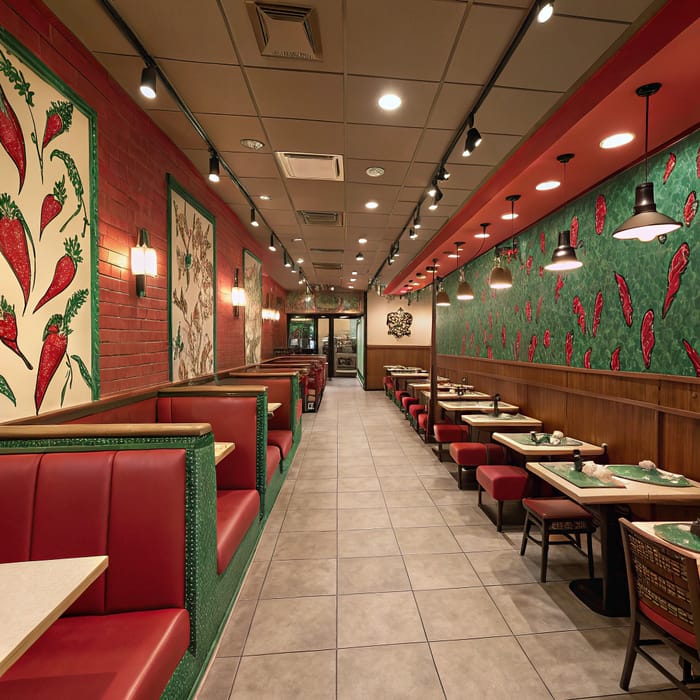 Chili Peppers-Themed Restaurant Interior Design