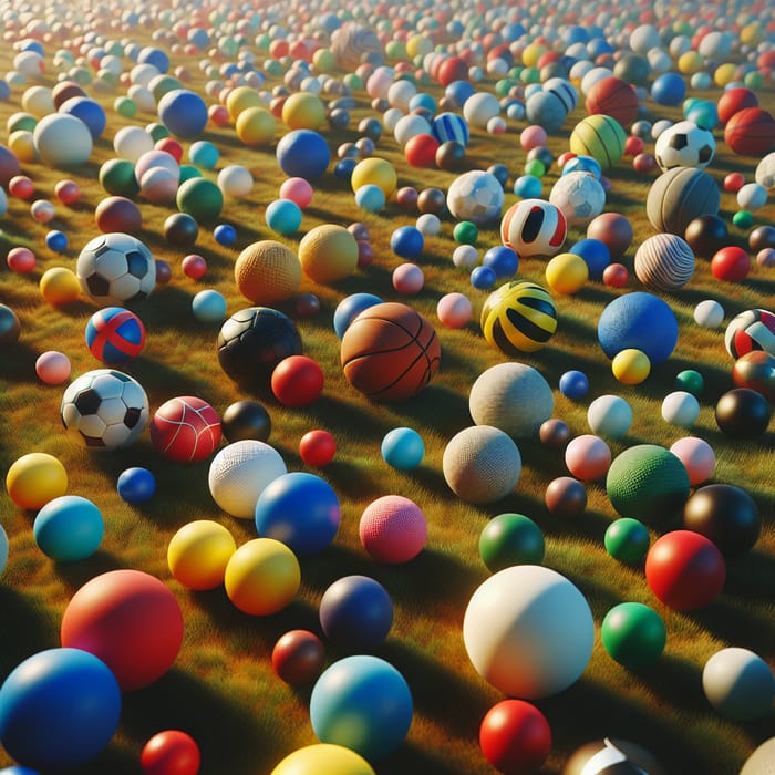 Vibrant Balls in a Scenic Field