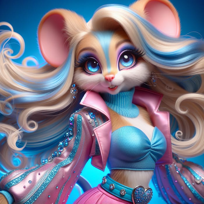 Whimsical Blonde Mouse in Stylish Ensemble | Artgerm Style Photo