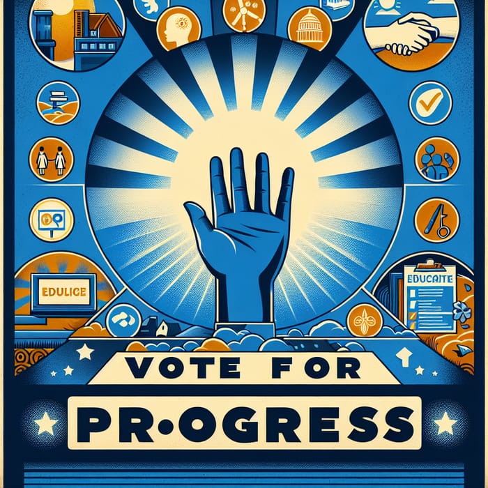 Vote for Progress - Campaign Poster | Hope, Education, Healthcare