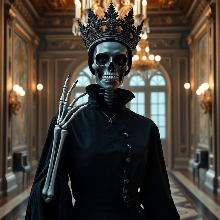 Luxurious Black Queen: A Skeletal Elegance