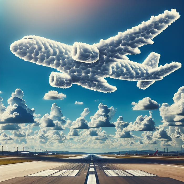 Cloud Plane Takeoff Scene | Sky Silhouette Flight