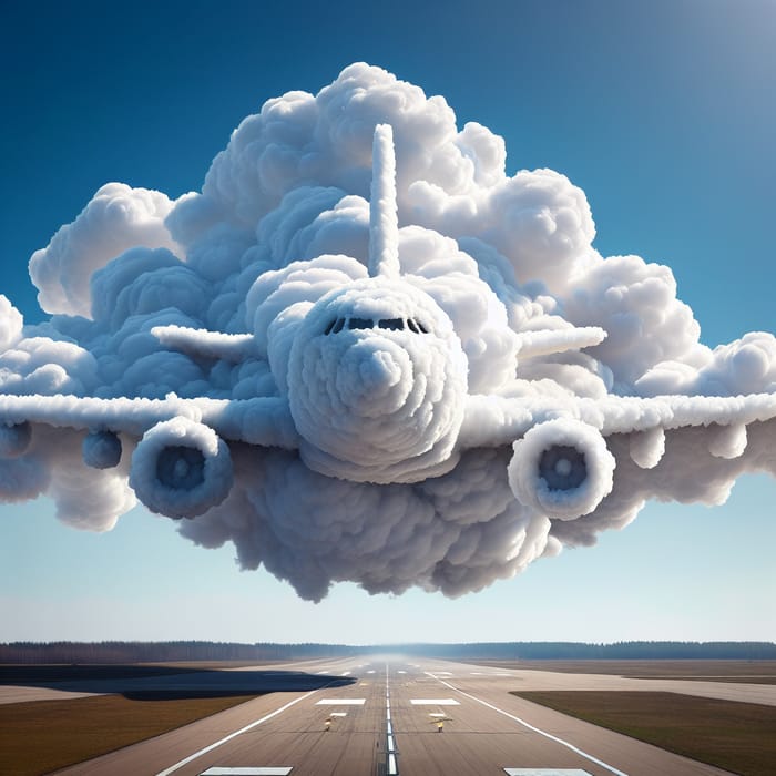 Cloud Plane Taking Off Runway