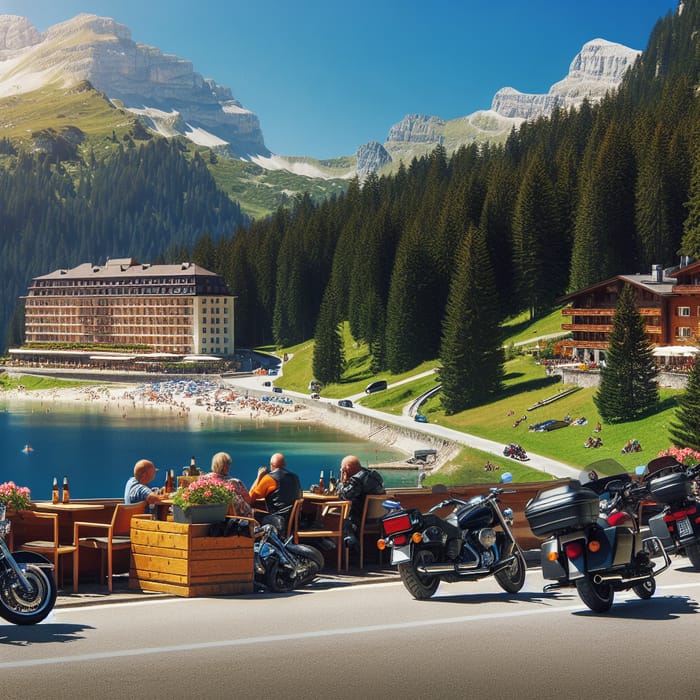 Motorcycle Riders Enjoying Sunny Weather in Europe