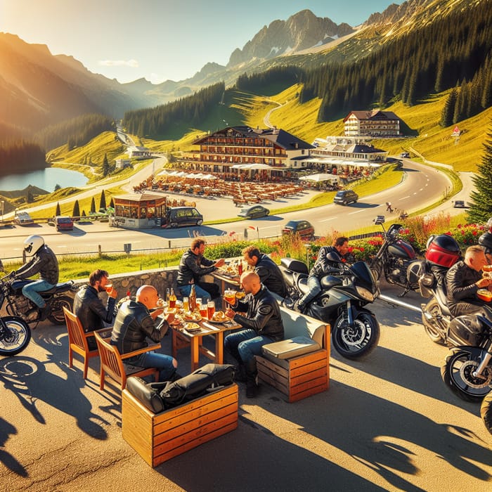 Diverse Bikers Enjoy Sunny Europe: Mountain Adventures