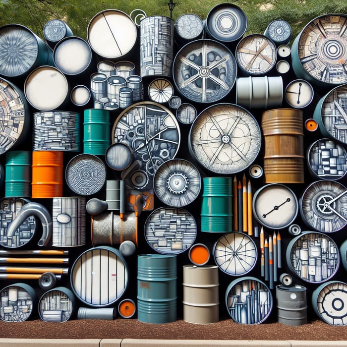 Unique Public Art: Transforming Large Drums into Masterpieces