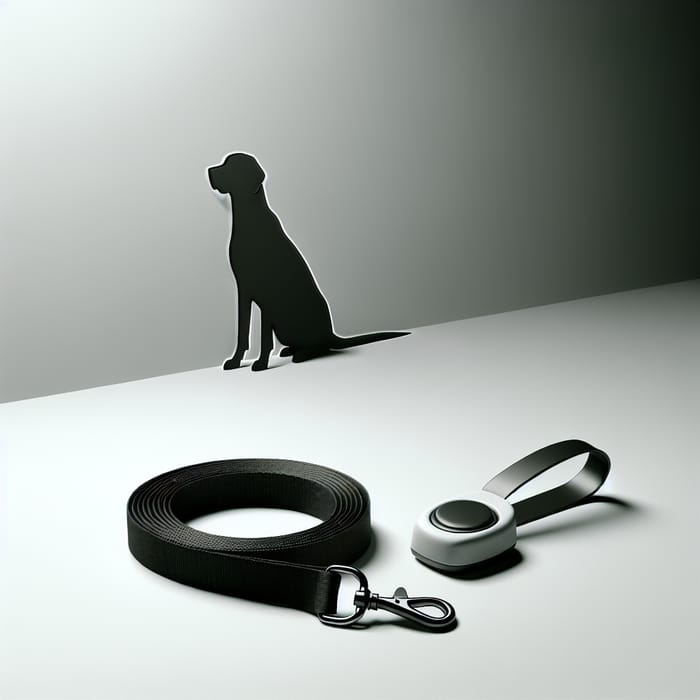 Modern Dog Training: Minimalist Scene in Open Space