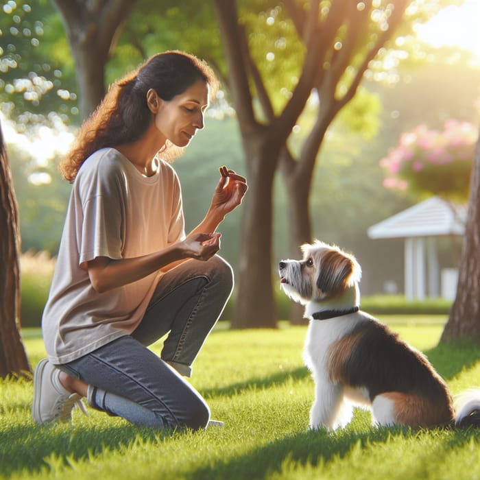 Tranquil Dog Training Methods in a Peaceful Setting