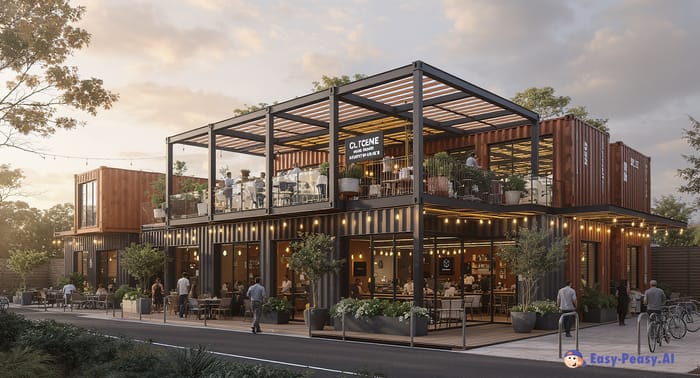 Modern Shipping Container Restaurant & Coffee Shop Modern Shipping Container Restaurant & Coffee Shop