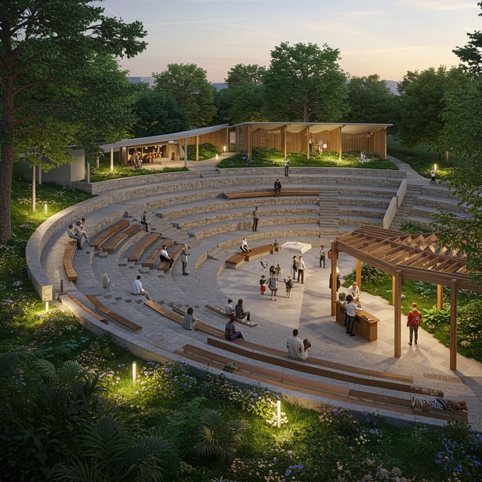 Modern Nature-Integrated Outdoor Amphitheater Design