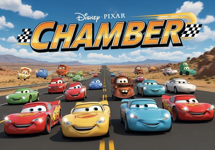 Vibrant Disney Cars Poster on Route 66 Adventure Vibrant Disney Cars Poster on Route 66 Adventure