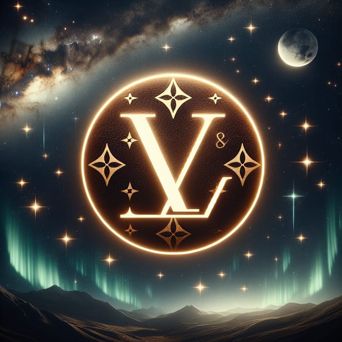 Louis Vuitton Logo in Space | Cosmic Luxury Fashion Brand Design