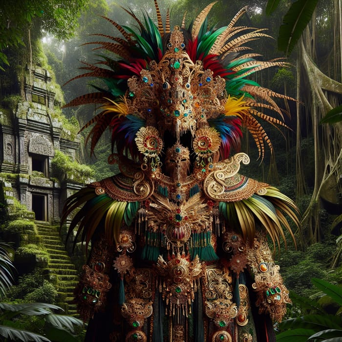 Ancient King's Jungle Attire from Lost Civilization - Regal Garb & Ornate Jewelry