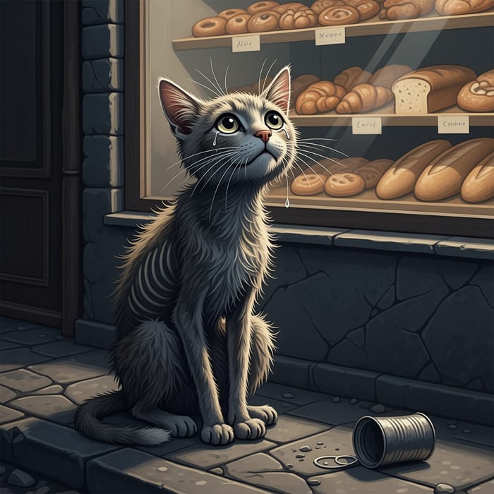 Sad Hungry Cat: A Heartfelt Appeal Sad Hungry Cat: A Heartfelt Appeal