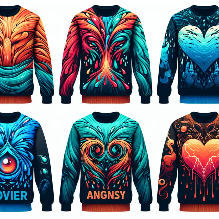 Unique Emotion-Inspired Sweatshirt Designs | Artistic Collection