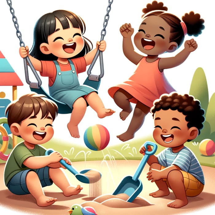 Vibrant Children Enjoying Playtime Together