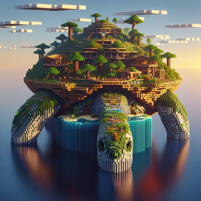 Minecraft Turtle Island with Turtle Sanctuary Build