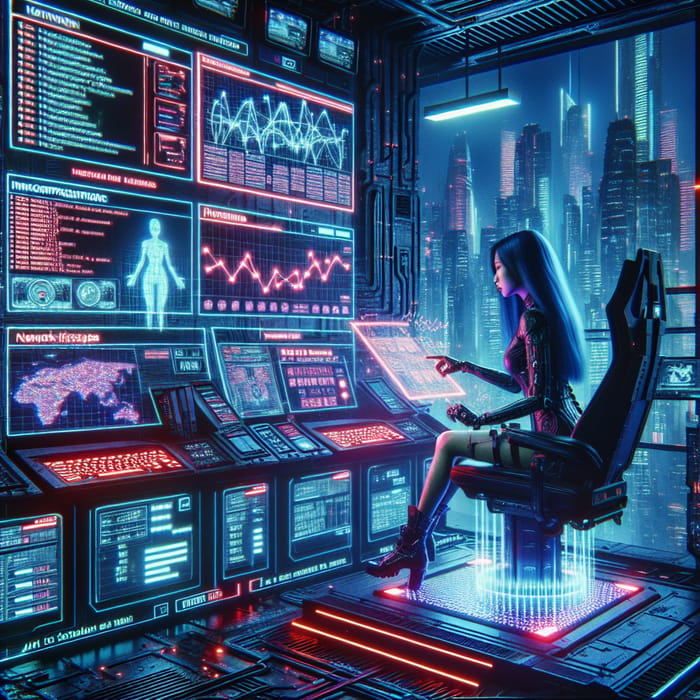 Cyberpunk Network Troubleshooting Scene