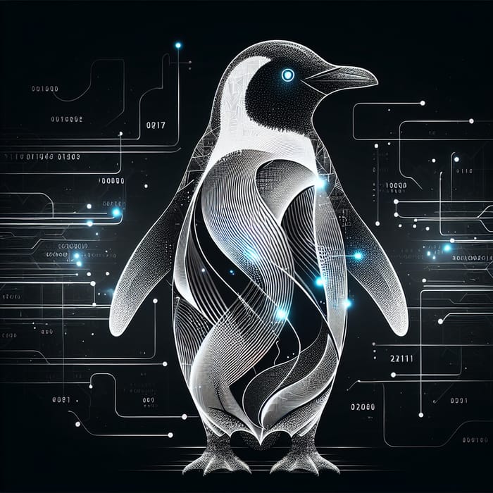 Technological Penguin Art | Futuristic Design